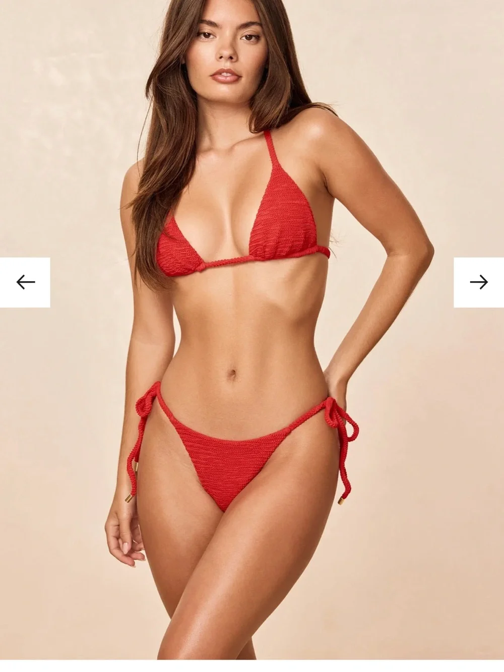 Monday Swimwear Palma Top- Chili Pepper Crinkle- M